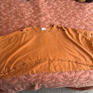 Women’s Orange Distressed Shirt